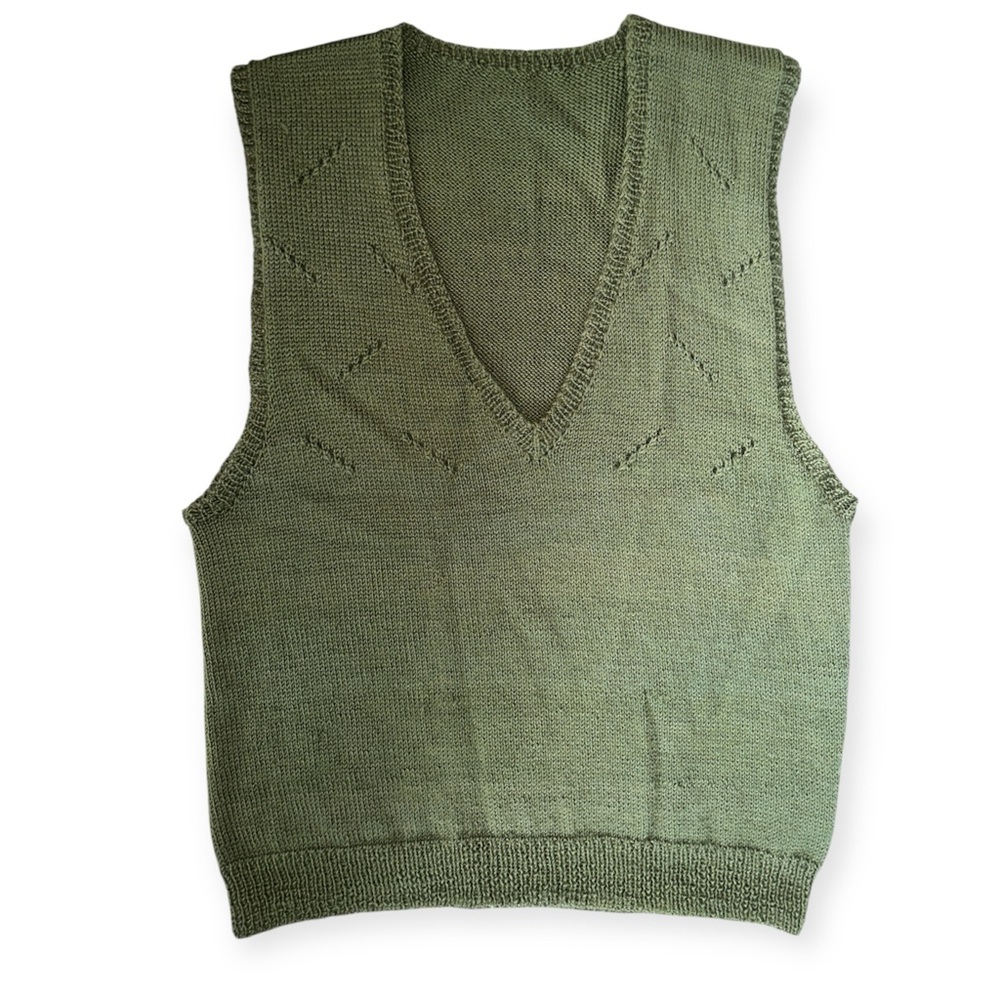 Vintage Hand Knit Wool Sweater Vest